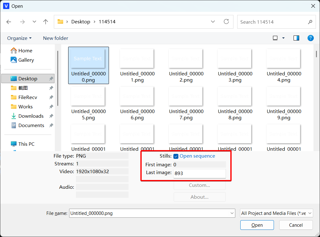 Import Image Sequence